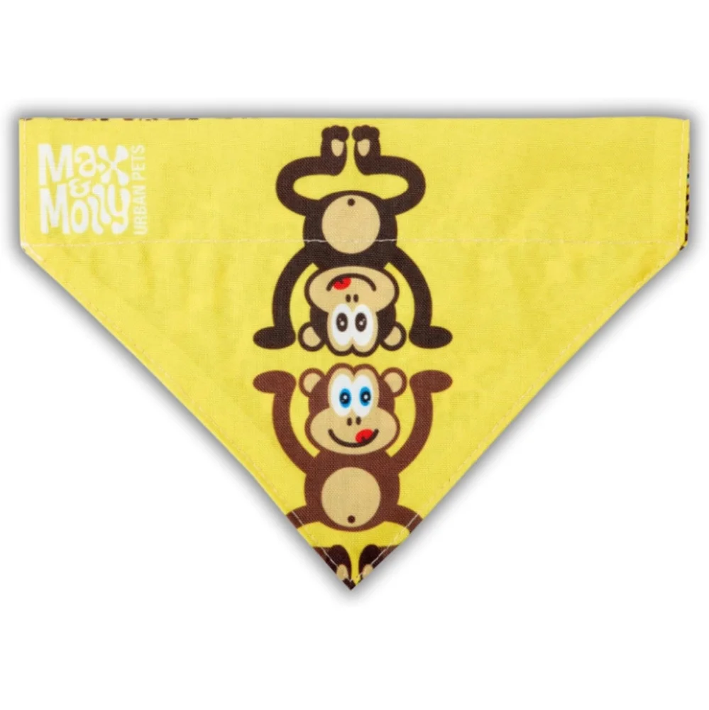 Max & Molly 2-in-1 Reversible Pattern Pet Bandana for Collars Set Of 3 Size NWOT